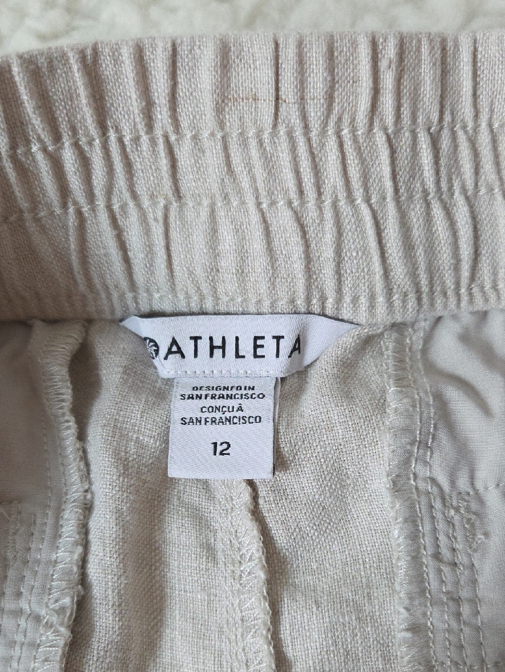 Athleta Voyager Linen Pant Sz 12 Regular Undyed - Picture 9 of 14